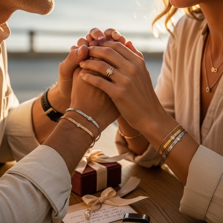 maureen vidal couple : plongez dans l’univers des bijoux qui célèbrent l’amour et la complicité. Récits, matières et finitions s’assemblent autour de colliers et bracelets assortis, à offrir ou s’offrir. Une narration émotive qui révèle le sens profond de chaque lien.