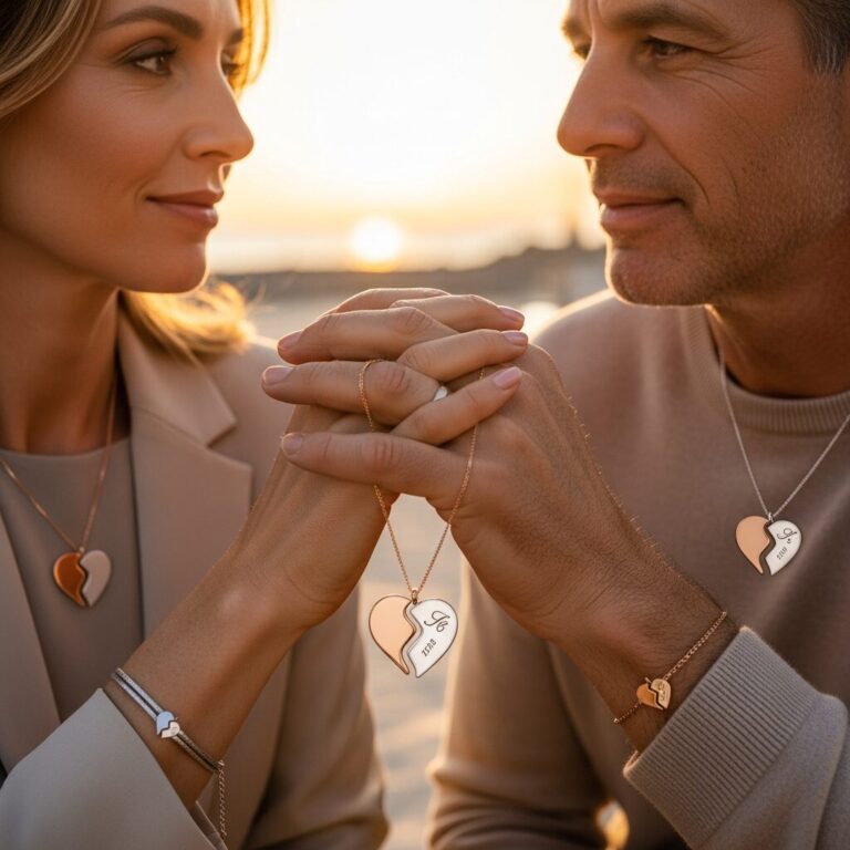 Découvrez defi couple: l’univers des bijoux couple qui raconte votre histoire à deux. Pendentifs partagés, bracelets assortis et symbolique forte pour l’amour, la complicité et les promesses. Inspirez-vous de nos idées, conseils de style et storytelling sensible pour sublimer votre duo.