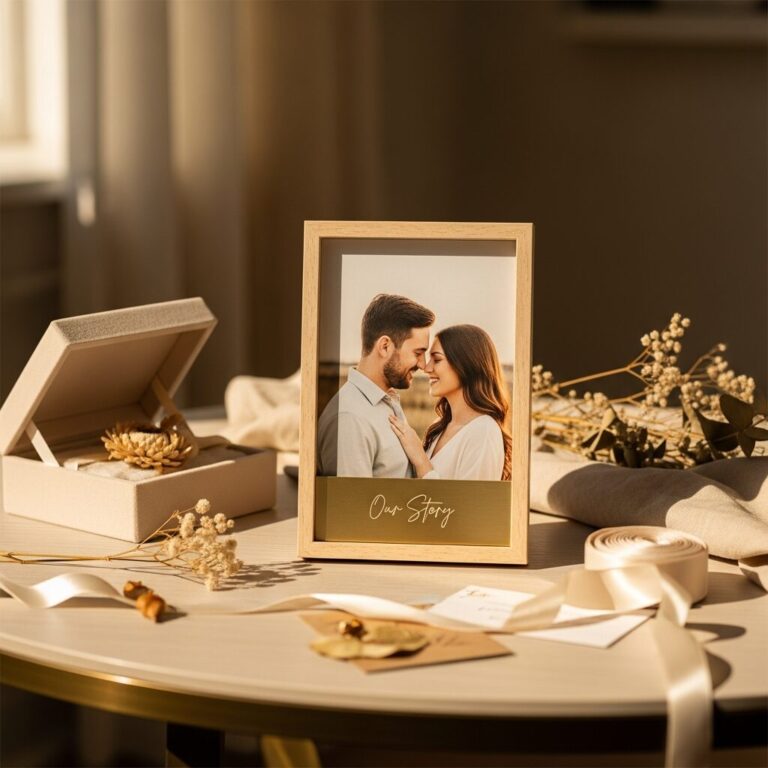 Cadre personnalisé couple — offrez une histoire gravée et dévoilée avec élégance. Personnalisable, délicat et symbolique, il met en lumière vos souvenirs et votre complicité. Le cadeau idéal pour célébrer l’amour durable, dans un écrin qui dure.