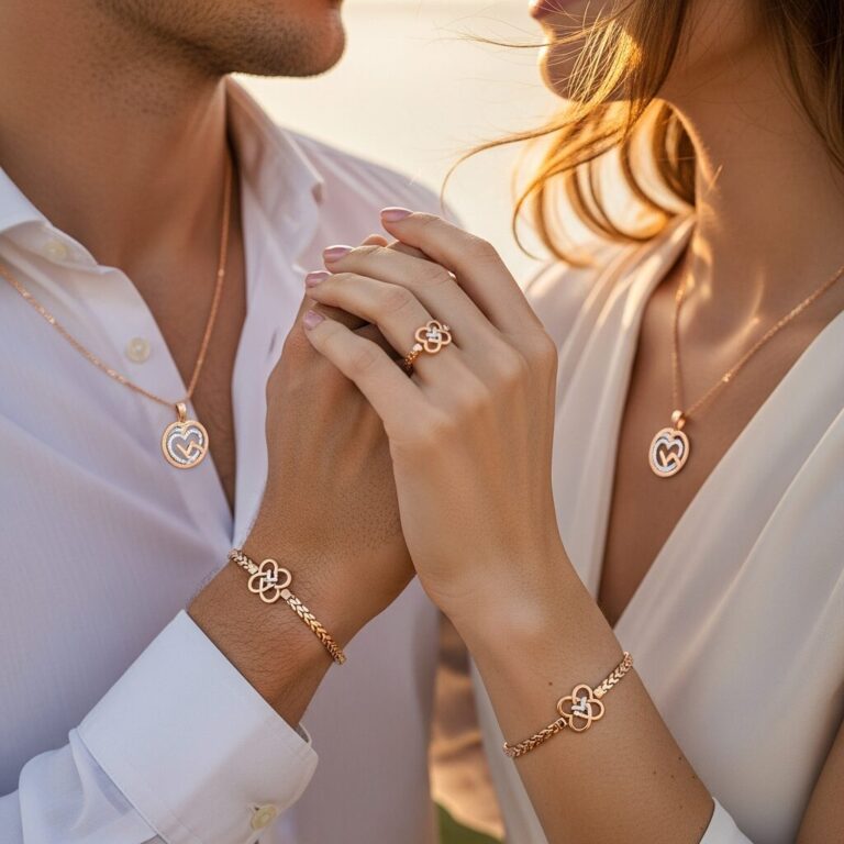 Émilie vous invite à célébrer l’amour avec des bijoux couple porteurs de sens et d’élégance. Découvrez la signification et la symbolique derrière chaque pièce — pour deux âmes liées. tu prefere couple, explorez nos colliers et bracelets assortis qui racontent votre histoire.