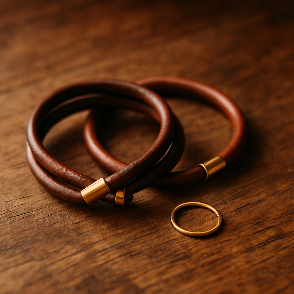 Noces de cuir bijou cadeau - illustration