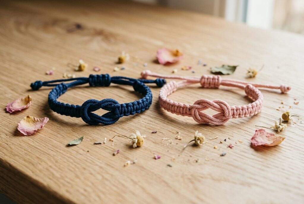 Bracelet noeud couple - illustration