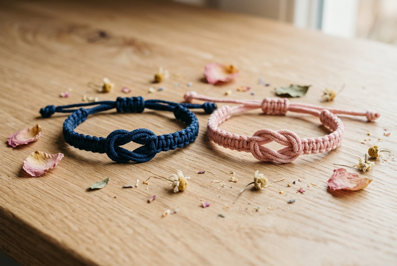 Bracelet noeud couple - illustration